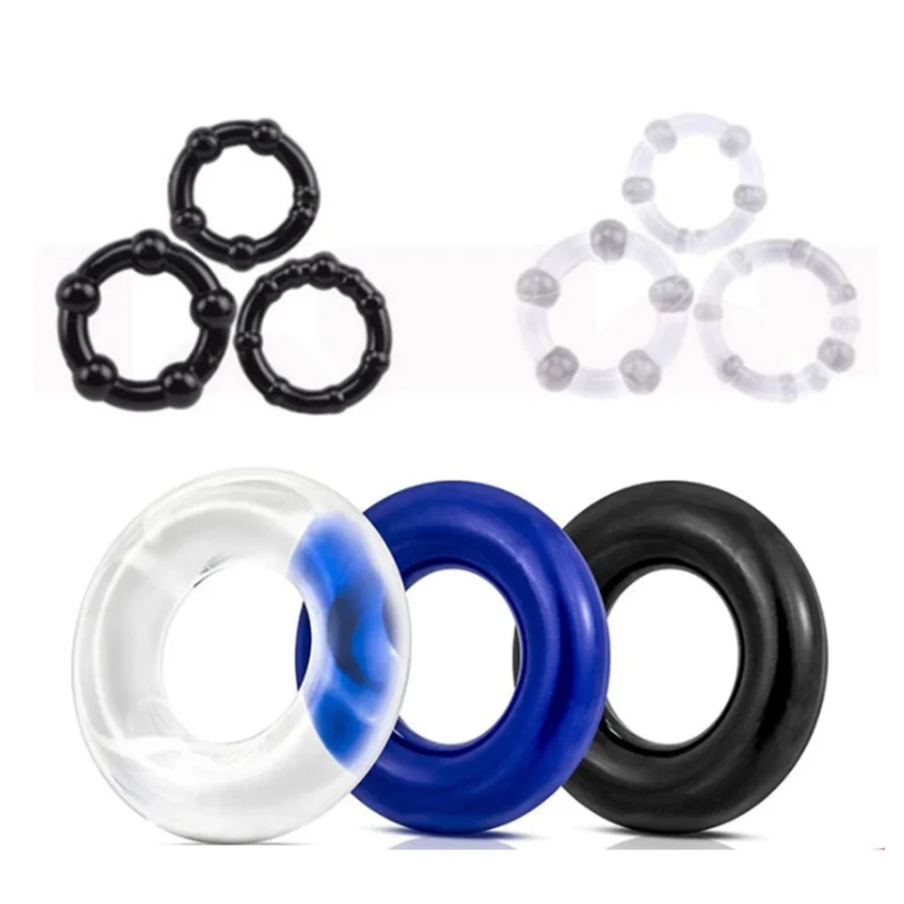 3 Pcs/Set Cock Ring Delay Ejaculation Penis Ring Sex Toys For Men Dick Enlargement Silicone Adult Supplies 18+ Stronger Erection