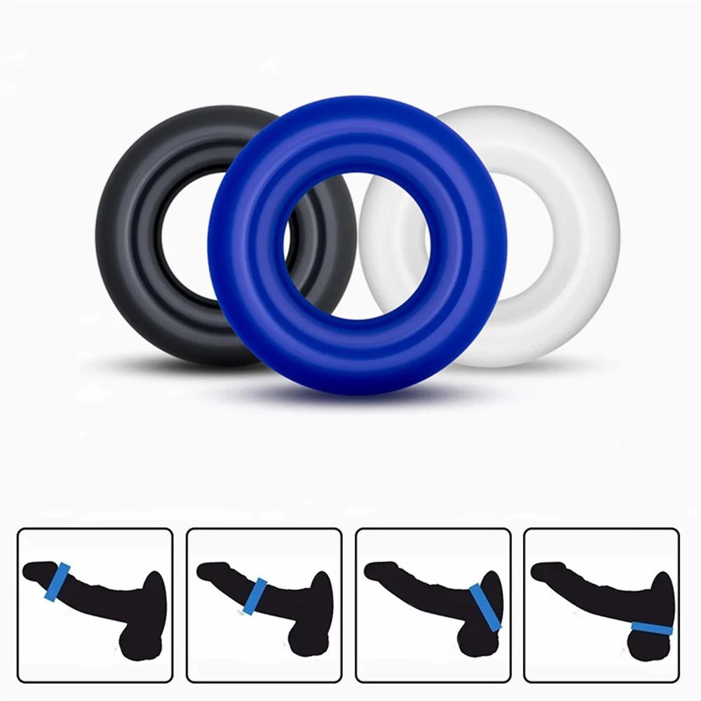 3 Pcs/Set Cock Ring Delay Ejaculation Penis Ring Sex Toys For Men Dick Enlargement Silicone Adult Supplies 18+ Stronger Erection