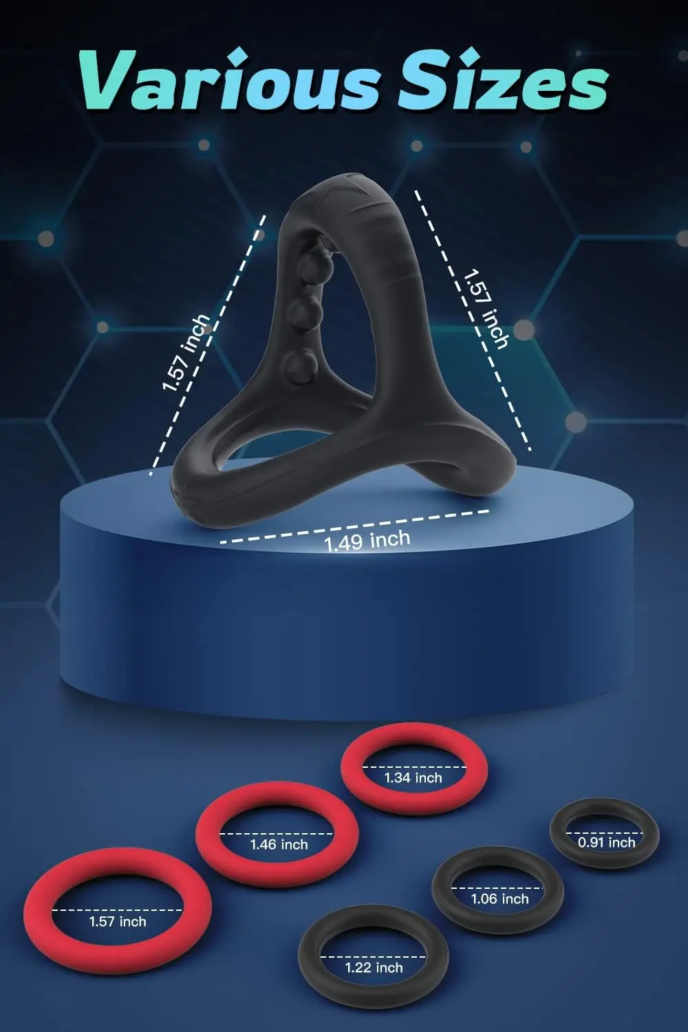 Silicone Cock Penis Rings with Enlargers Erection Enhancing Ultra Soft Long Lasting Stronger Adult Sex Toys for Men or Couples