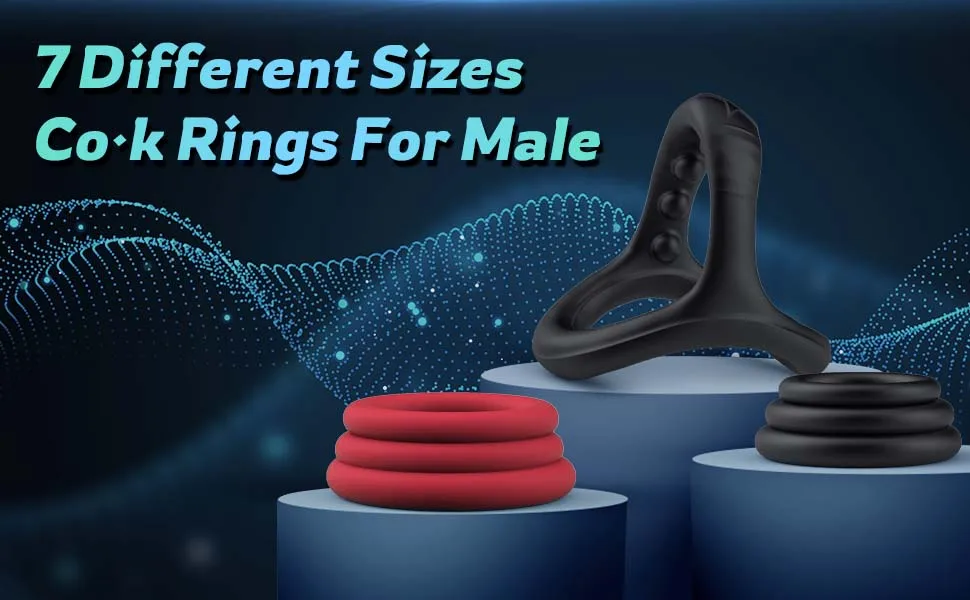 Silicone Cock Penis Rings with Enlargers Erection Enhancing Ultra Soft Long Lasting Stronger Adult Sex Toys for Men or Couples