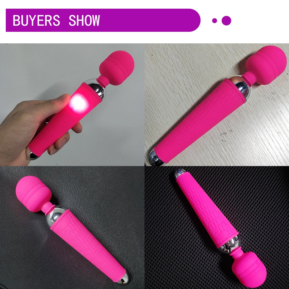 Powerful Clitoris Vibrators USB Recharge Magic Wand AV Vibrator Massager Sexual Wellness Erotic Sex Toys for Women Adult Product