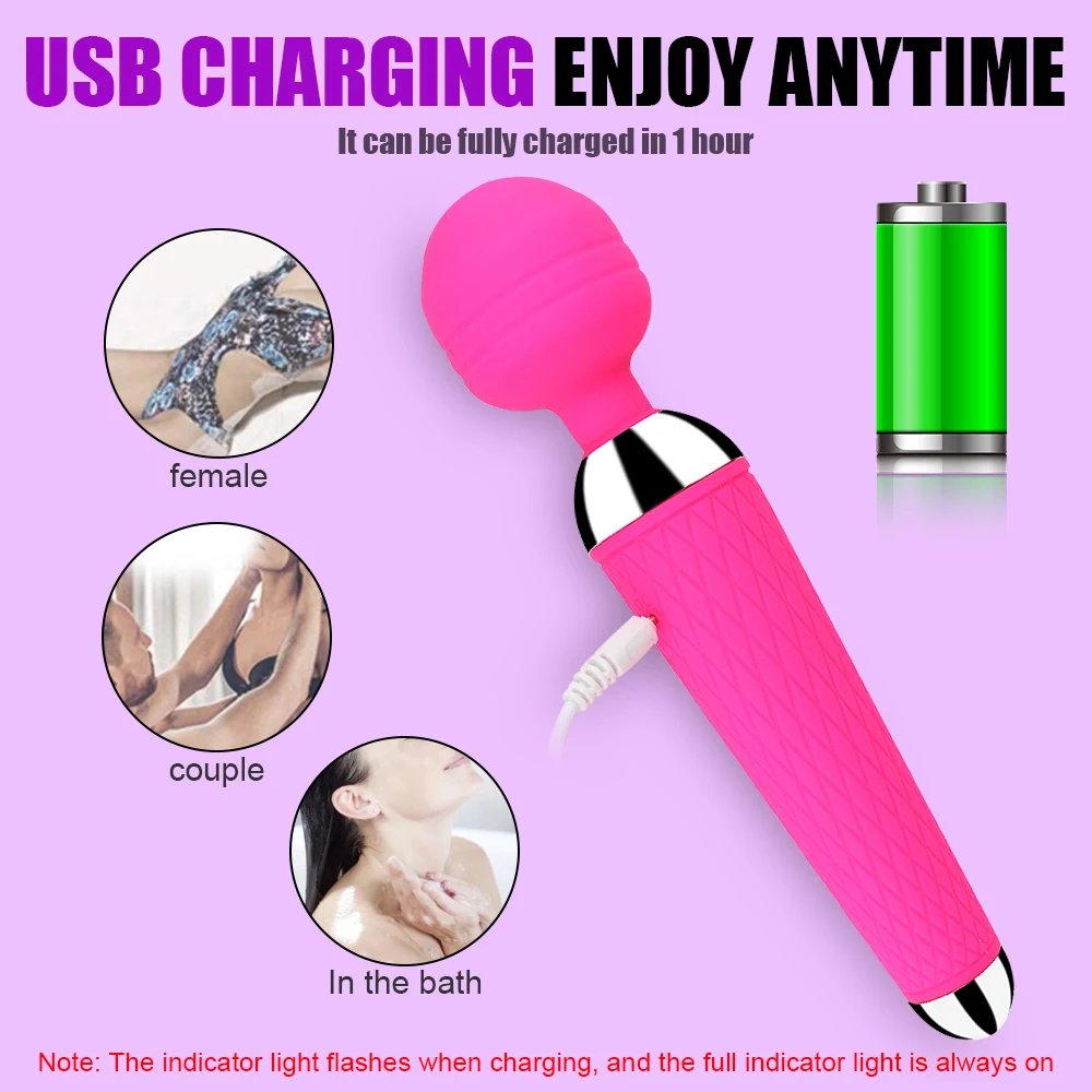 Powerful Clitoris Vibrators USB Recharge Magic Wand AV Vibrator Massager Sexual Wellness Erotic Sex Toys for Women Adult Product Powerful Clitoris Vibrators USB Recharge Magic Wand AV Vibrator Massager Sexual Wellness Erotic Sex Toys for Women Adult Product