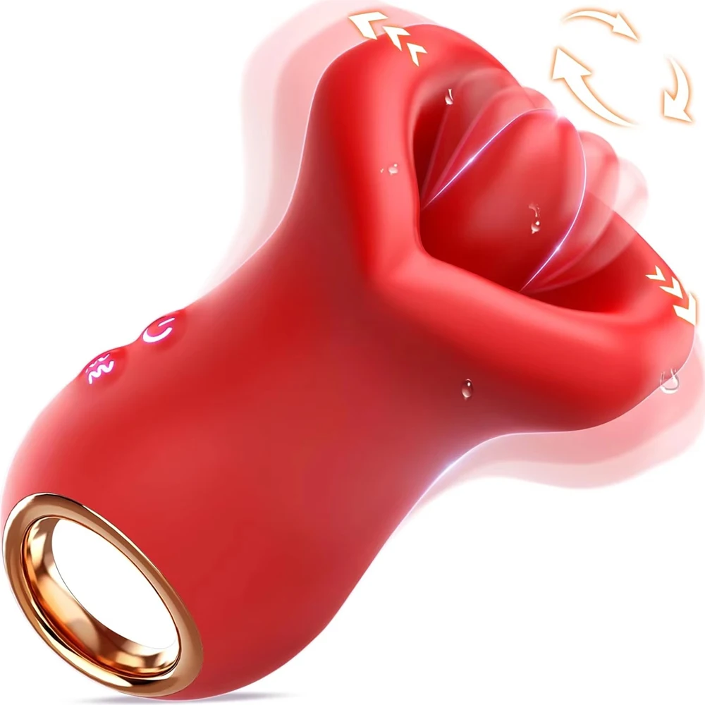 Rose Mouth-Shaped Licker Vibrator Clitoral Nipple Auto Tongue Licking Sucker Stimulator G Spot Clit Masturbate Sex Toy for Women